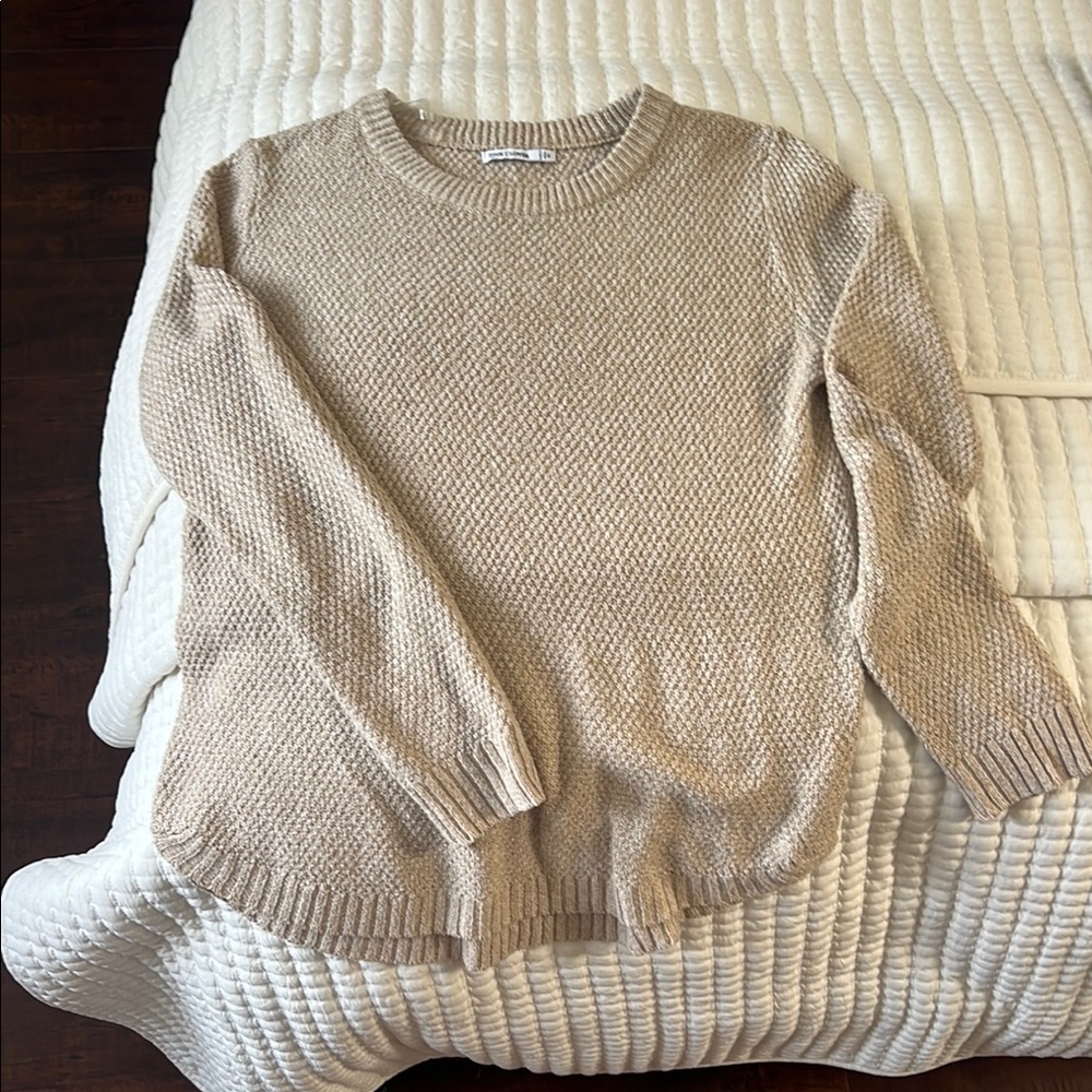 Pink Clover Cream Crew Neck Sweater Cozy Essential